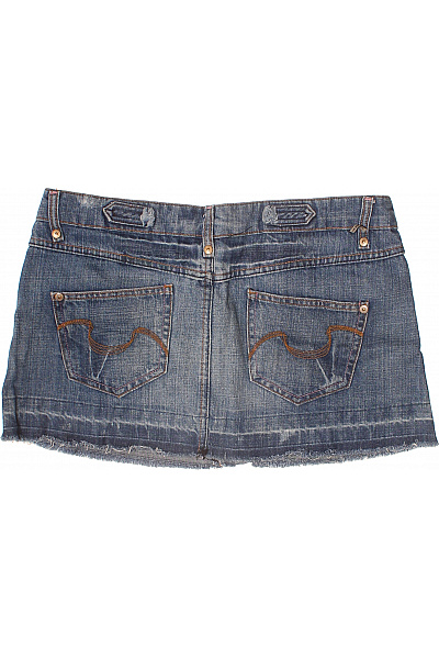 MANGO dámská džínová mini sukně s kapsami a výšivkou modrá Vel. EU 42 | MANGO | obrázek 3