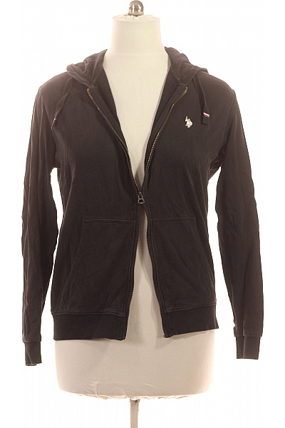 U.S.POLO ASSN. Pánská Mikina S Kapucí Na Zip Jednobarevná S Výšivkou Vel. XXL