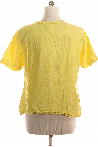 sheego Dámská bavlněná košile žlutá krátký rukáv ležérní letní Velikost 44 | sheego | obrázek 2