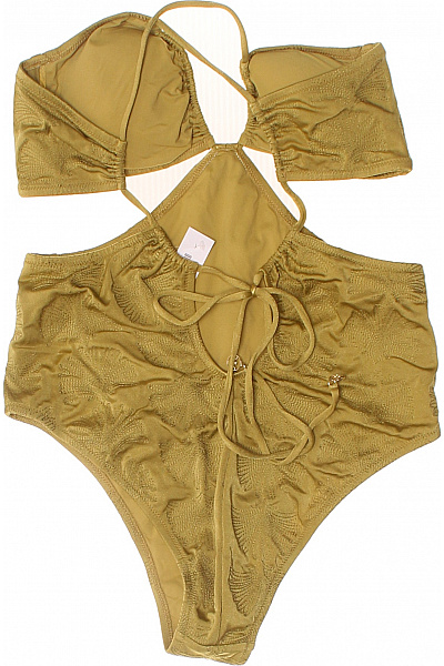 Watercult Dámské dvoudílné plavky zlaté s vysokým pasem a vzorem Vel. DE 38 | Watercult | obrázek 3