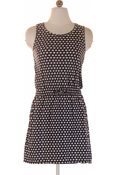 Blue Seven Dívčí šaty černé S Květy Bavlněné Vel. 164