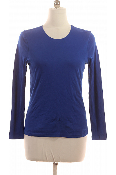 Efixelle Dámské Bavlněné Tričko Modré Basic S Dlouhým Rukávem A Kulatým Výstřihem Velikost 40