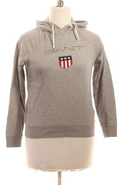 GANT šedá Bavlněná Mikina S Kapucí A Výšivkou Velikost L