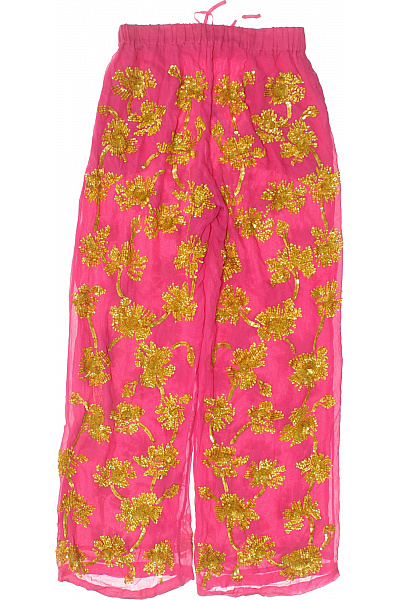 Dámské kalhoty růžové květované volné Velikost s | Unimoda | obrázek 2