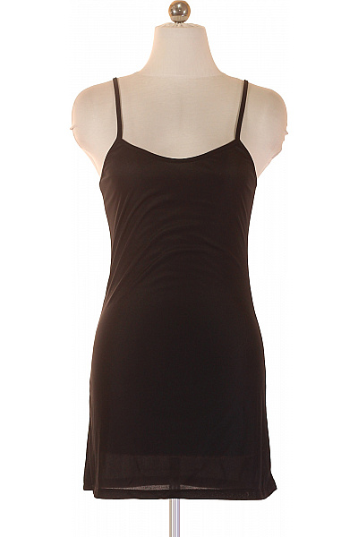 dámské tričko bez rukávů černé jednobarevné basic prodloužené pod košili Velikost XS | Unimoda | obrázek 2