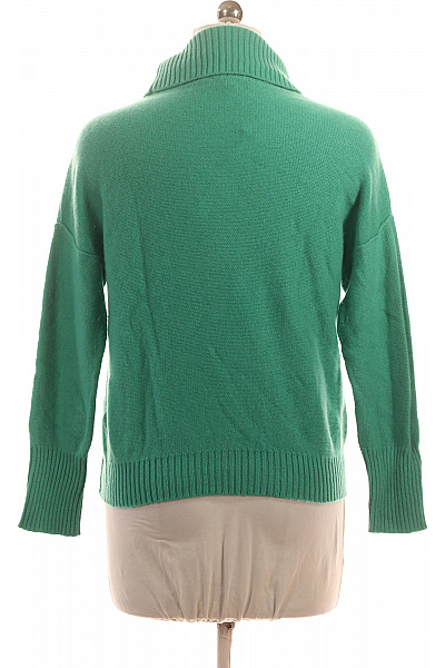 Dine'n Dance Dámský kašmírový rolák zelený žebrovaný pletený teplý volný přes hlavu Velikost EU 40 | Dine'n Dance | obrázek 2