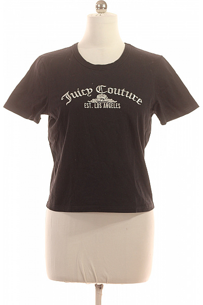 Juicy Couture Dámské bavlněné černé tričko s krátkým rukávem a nápisem basic Velikost xl | Juicy Couture | obrázek 2