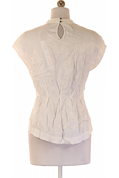 COMMA Bílá halenka bez rukávů s nabíraným pasem elegantní retro Vel. 34 | COMMA | obrázek 2