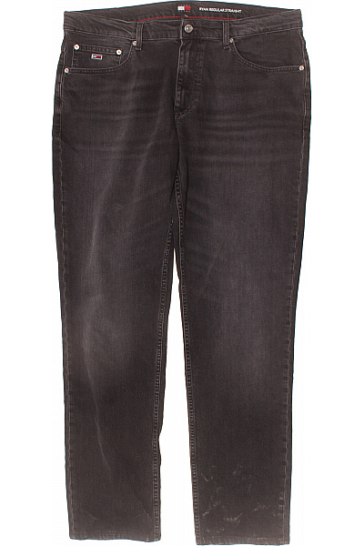 TOMMY HILFIGER Pánské Bavlněné Džíny Ryan Regular Straight Tmavě šedé Seprané Vel. 34/34