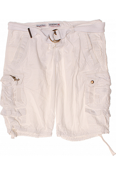 Norway Dámské Bílé Cargo Kraťasy S Páskem Volnočasové Krátké S Kapsami Velikost L