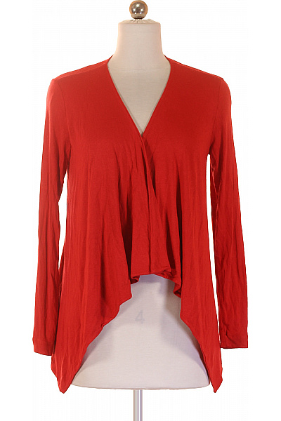 Delicatelove Dámský viskózový červený svetr kardigan zavinovací asymetrický volný Vel. EU S | Delicatelove | obrázek 2