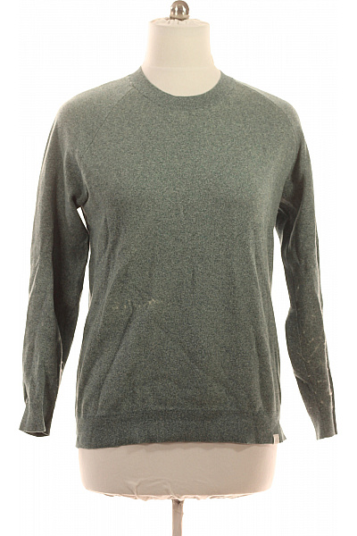 NOWADAYS Pánský Svetr Zelený Bavlněný Pletený Basic Dlouhý Přes Hlavu Vel. EU XL