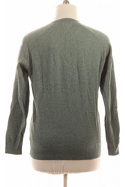 NOWADAYS Pánský svetr zelený bavlněný pletený basic dlouhý přes hlavu Vel. EU XL | NOWADAYS | obrázek 2