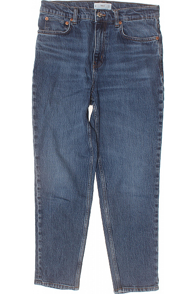 MANGO Dámské Džíny Modré Rovné S Vysokým Pasem Vel. 40