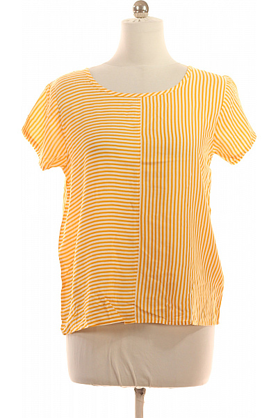 STITCH&SOUL Dámské tričko žluté pruhované s krátkým rukávem Velikost L | STITCH&SOUL | obrázek 2