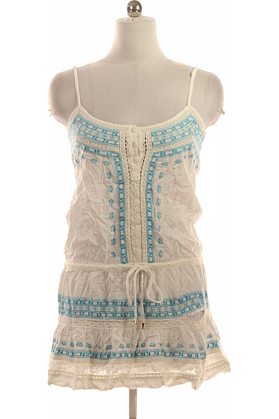 Melissa Bílé letní šaty na ramínka s výšivkou a páskem Velikost EU M | Melissa | obrázek 2