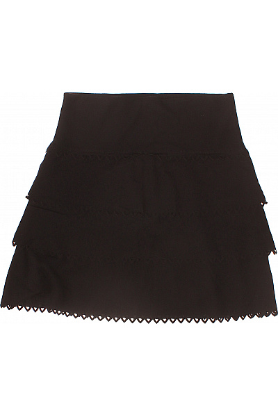 NIKKIE Černá viskózová mini sukně vrstvená s volánky elastická skater Vel. 34 | NIKKIE | obrázek 3