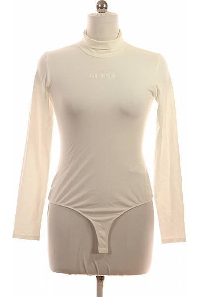 Guess Bavlněné bílé body s dlouhým rukávem a nápisem Velikost M | Guess | obrázek 2