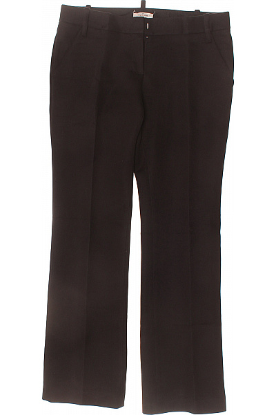 Dámské Oblekové Bavlněné černé široké Rovné Elegantní Dlouhé Kalhoty Velikost EU 38