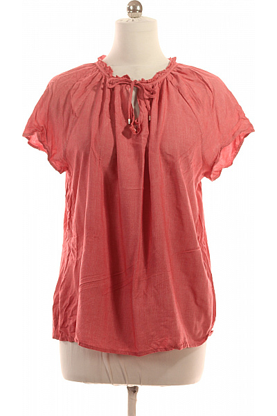 s.OLIVER Dámské viskózové růžové tričko s krátkým rukávem a vázačkou Vel. 42 | s.OLIVER | obrázek 2