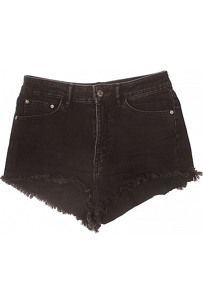 ZARA Dámské černé Džínové Kraťasy S Vysokým Pasem A Kapsami Velikost 36