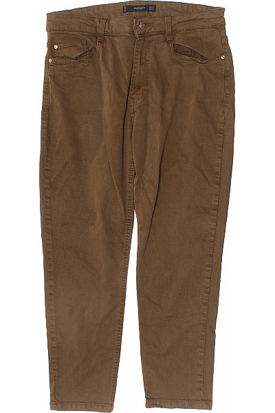 MANGO Dámské Hnědé Strečové Džíny Slim Fit Zkrácené S Kapsami Vel. EU 42