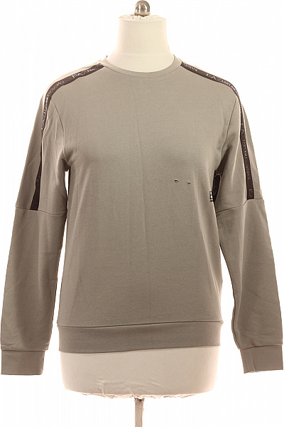 ARMANI Pánská Mikina Bez Kapuce Polyesterová šedá Streetwear Crewneck Velikost L