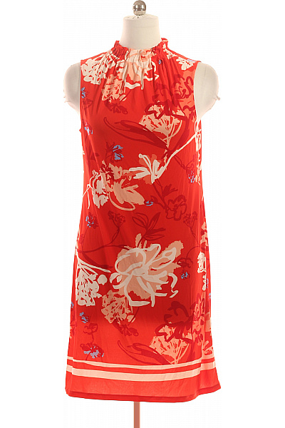 s.OLIVER Oranžové květované šaty bez rukávů letní volnočasové Vel. 38 | s.OLIVER | obrázek 2