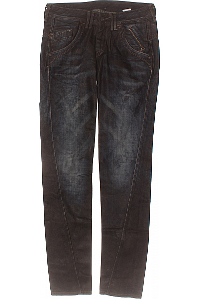 Pepe Jeans Pánské Džíny Tmavě Modré Rovné Seprané S Kapsami Vel. 27