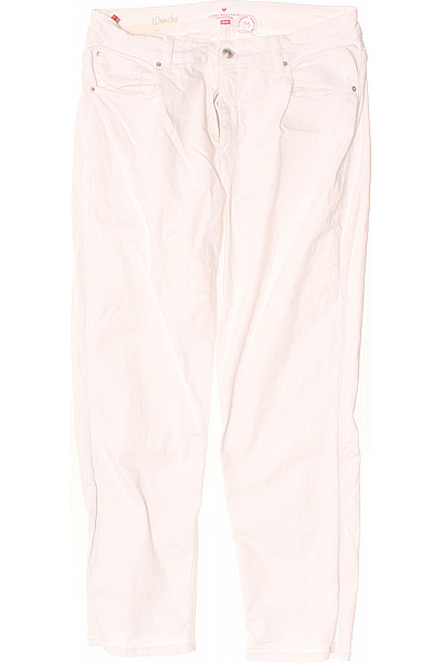 LIEBLINGSSTÜCK Dámské Bílé Bavlněné Džíny S Kapsami Rovné Tříčtvrteční Velikost 32