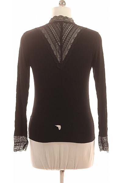 ONLY Dámské tričko s dlouhým rukávem a krajkou elegantní černé Velikost xl | ONLY | obrázek 2