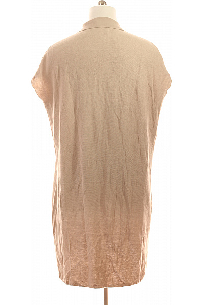 gentryportofino Béžové lněné šaty s krátkým rukávem a límečkem Velikost 42 | gentryportofino | obrázek 2