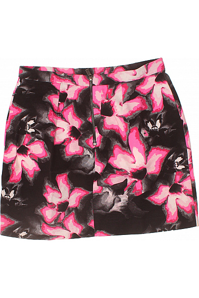 River Island Dámská bavlněná mini sukně černá s růžovým květinovým vzorem Velikost 38 | River Island | obrázek 3