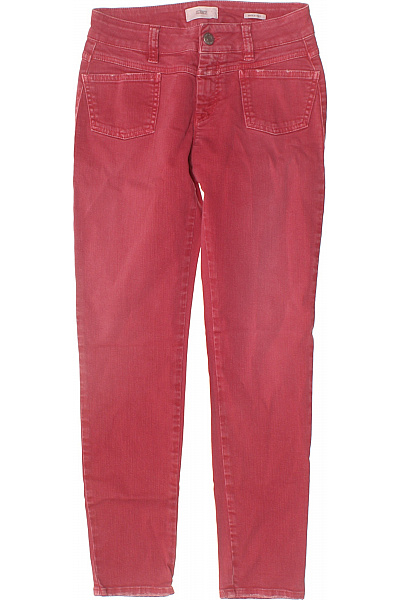 CLOSED Dámské červené Bavlněné Džíny S Kapsami A Vysokým Pasem Vel. 23