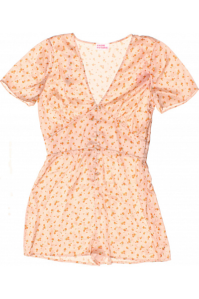 Růžový Krátký Overal S Potiskem Velikost 38