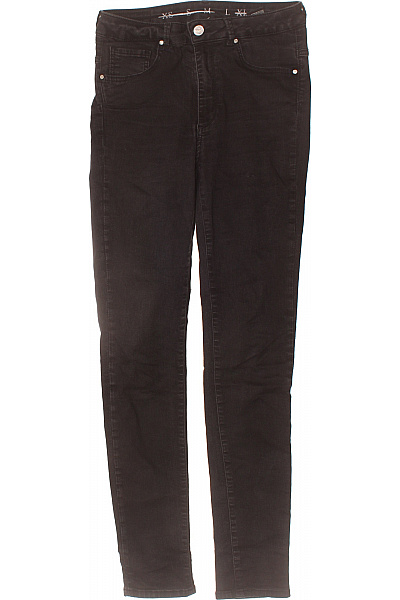 Dámské černé Skinny Džíny S Vysokým Pasem Vel. L