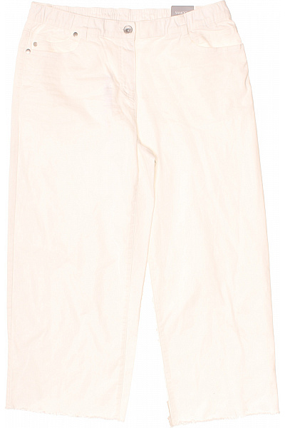 SAMOON Dámské Bavlněné Tříčtvrteční Džíny S Kapsami A Gumou V Pase Velikost 44