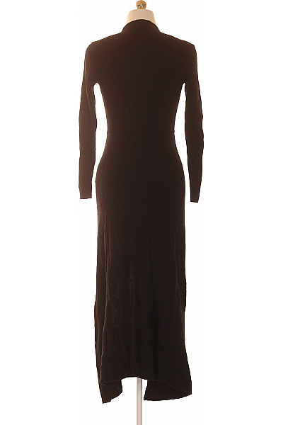 sandro Dámské černé pletené šaty s dlouhým rukávem a rozparkem Vel. XS | sandro | obrázek 2