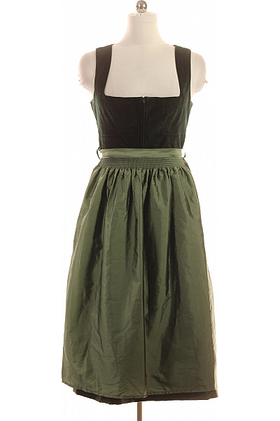 Zelené Dirndl šaty na ramínka midi elegantní Vel. 40 | Unimoda | obrázek 2