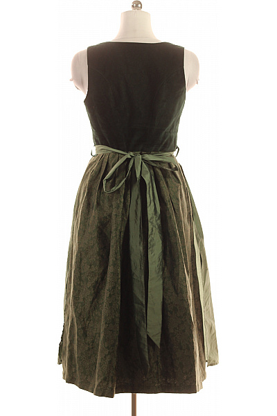 Zelené Dirndl šaty na ramínka midi elegantní Vel. 40 | Unimoda | obrázek 3