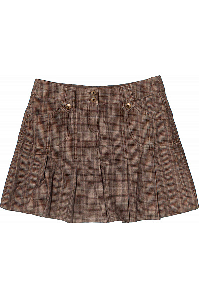 Esprit Dámská bavlněná károvaná hnědá krátká plisovaná áčková sukně Velikost 40 | Esprit | obrázek 2