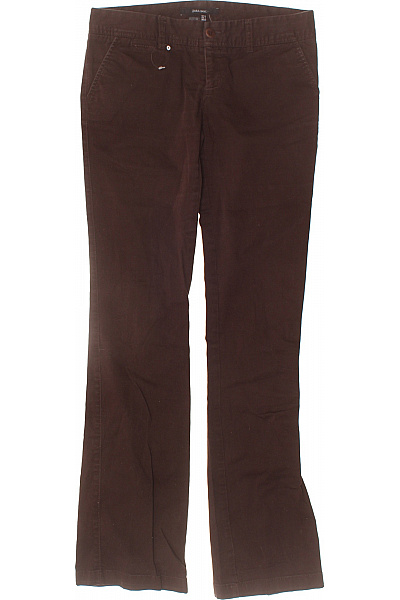 ZARA Dámské Hnědé Manšestrové Volnočasové Kalhoty Rovné Vel. 36