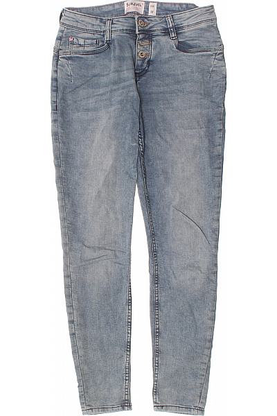 Sublevel Dámské Džíny Strečové úzké S Kapsami Na Knoflíky Modré Vel. M