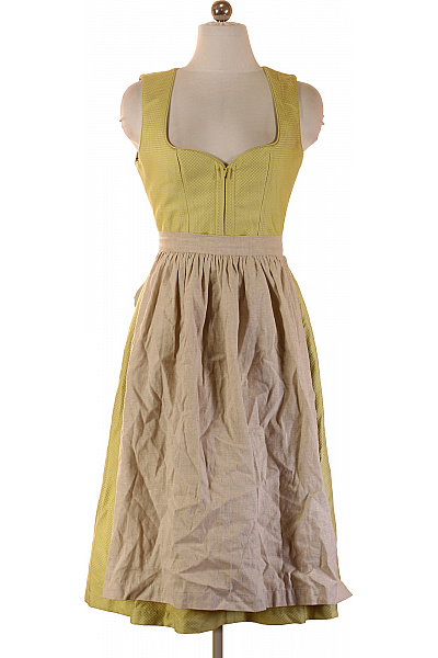 limberry Dámské šaty bez rukávů žluté lněné midi dirndl Vel. 36 | limberry | obrázek 2