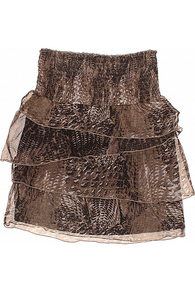 COMMA Dámská vzorovaná mini sukně s volánky hnědá Velikost 36 | COMMA | obrázek 2