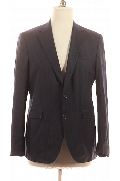 LAWRENCE GREY pánské sako modré pruhované elegantní business polyesterové Velikost EU 54 | LAWRENCE GREY | obrázek 2