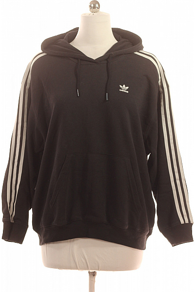 ADIDAS Dámská černá oversize mikina s kapucí a pruhy streetwear Vel. XXL | ADIDAS | obrázek 2