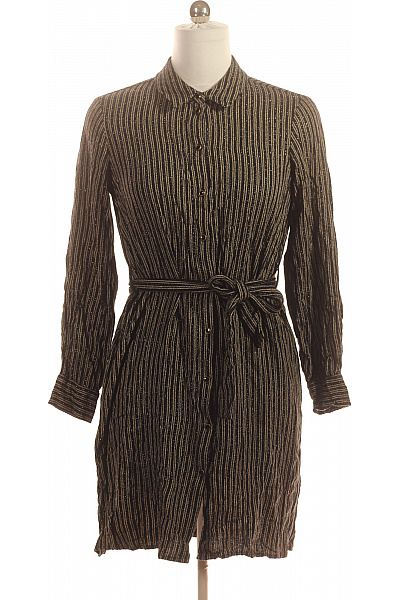 VERO MODA dámské šaty košilové s páskem třpytivé černé Vel. M | VERO MODA | obrázek 2