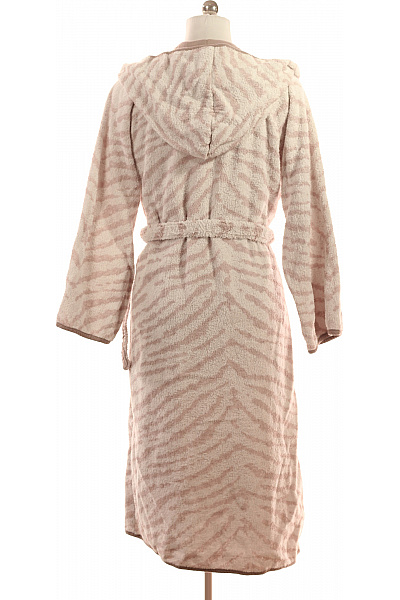 JETTE dámský bavlněný pruhovaný župan s kapucí růžový Velikost L | JETTE | obrázek 3