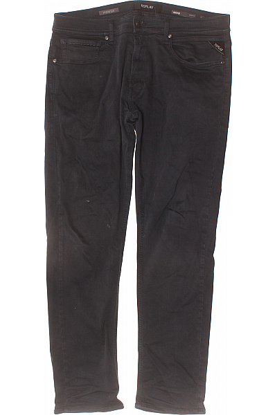 REPLAY Pánské černé Volnočasové Džíny Rovné Vel. 33
